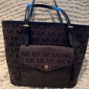 Michael Kors monogram black tote.